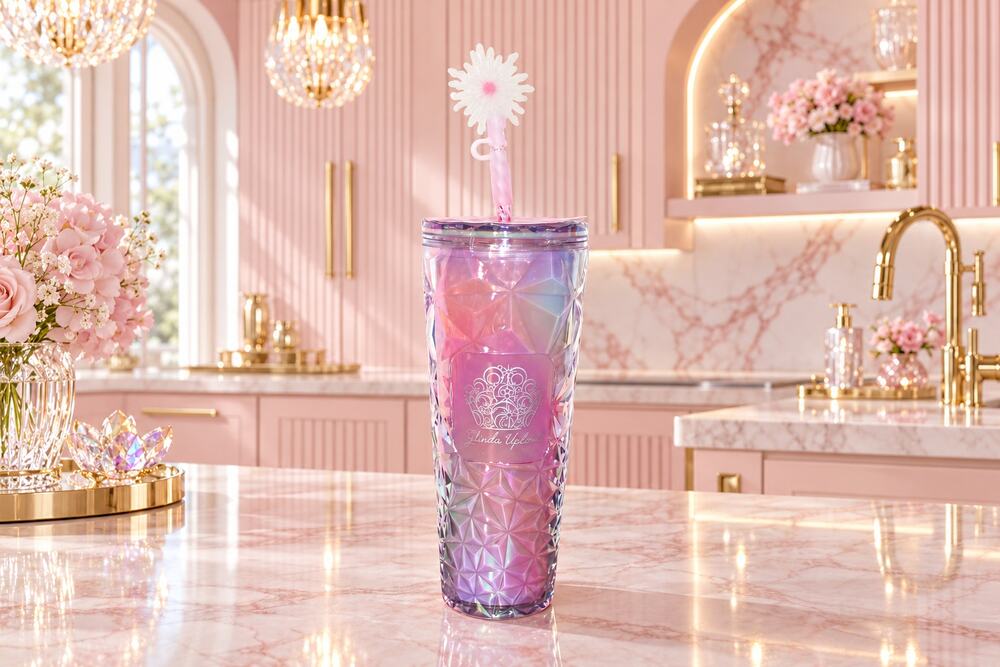 Starbucks Wicked Glinda Upland Pink Prism Cold Cup Tumbler 24oz NWT